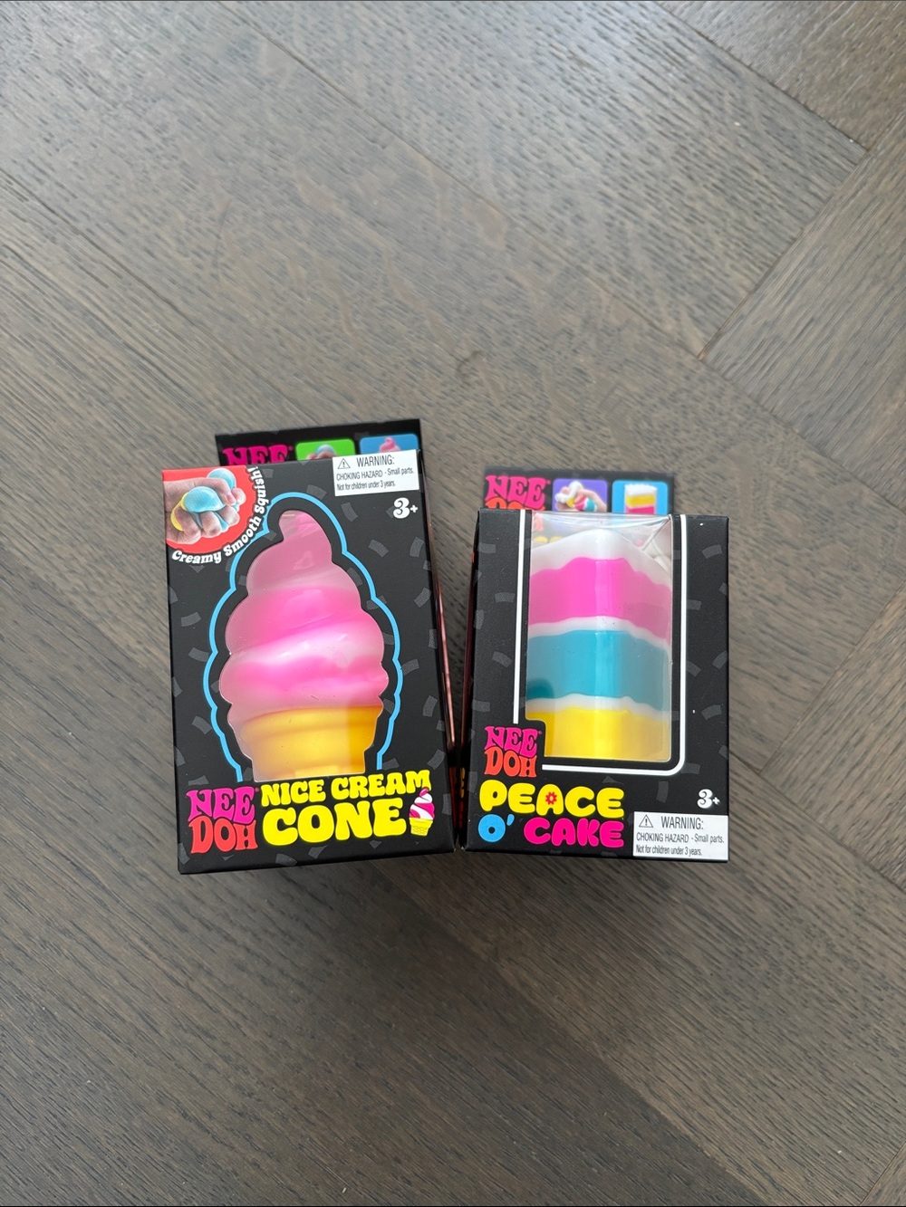 Nee Doh Nice Cream Cone & Peace O' Cake Squishy Duo